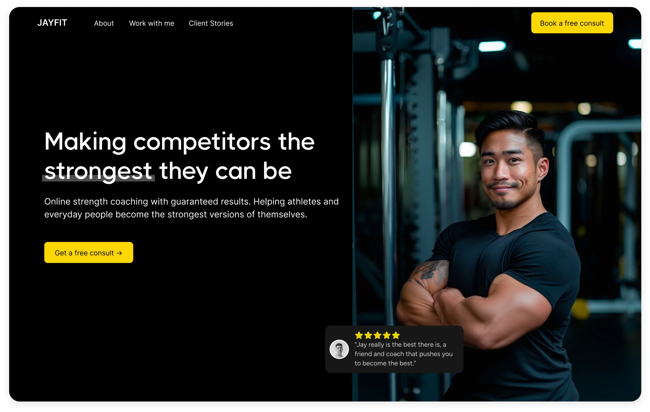 personal training website sample 1