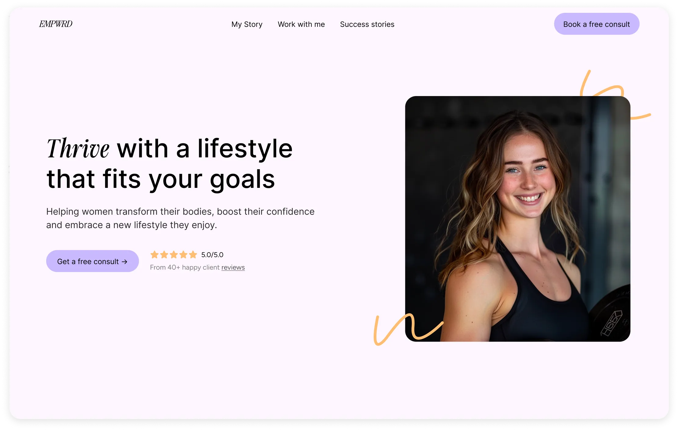 personal training website sample 2
